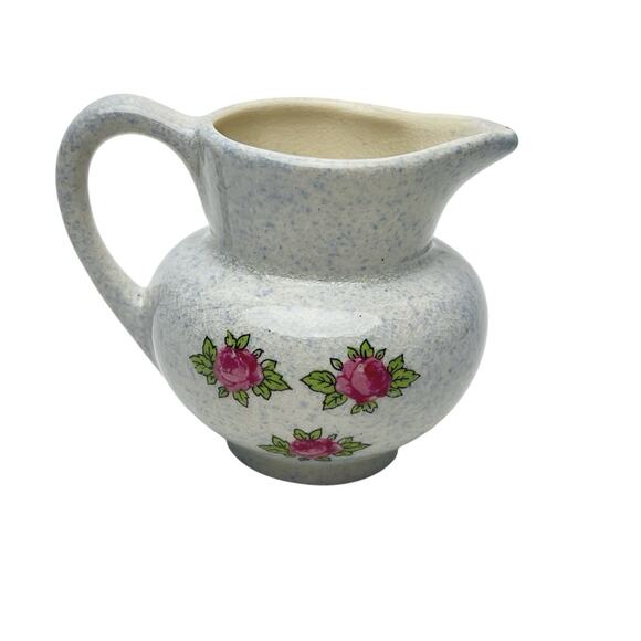 Vintage Mini Creamer And Bowl Lancaster Sandland Pink Flowers Hanley England - Picture 2 of 16